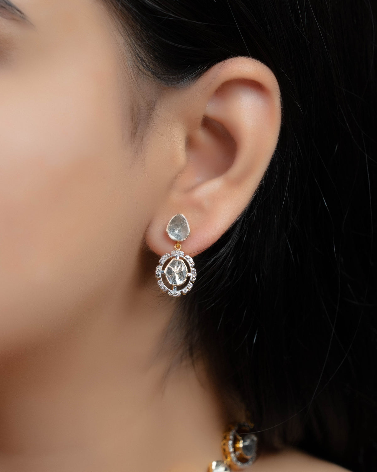 Prerna Choker And Laveena Long Earrings Polki And Diamond Set