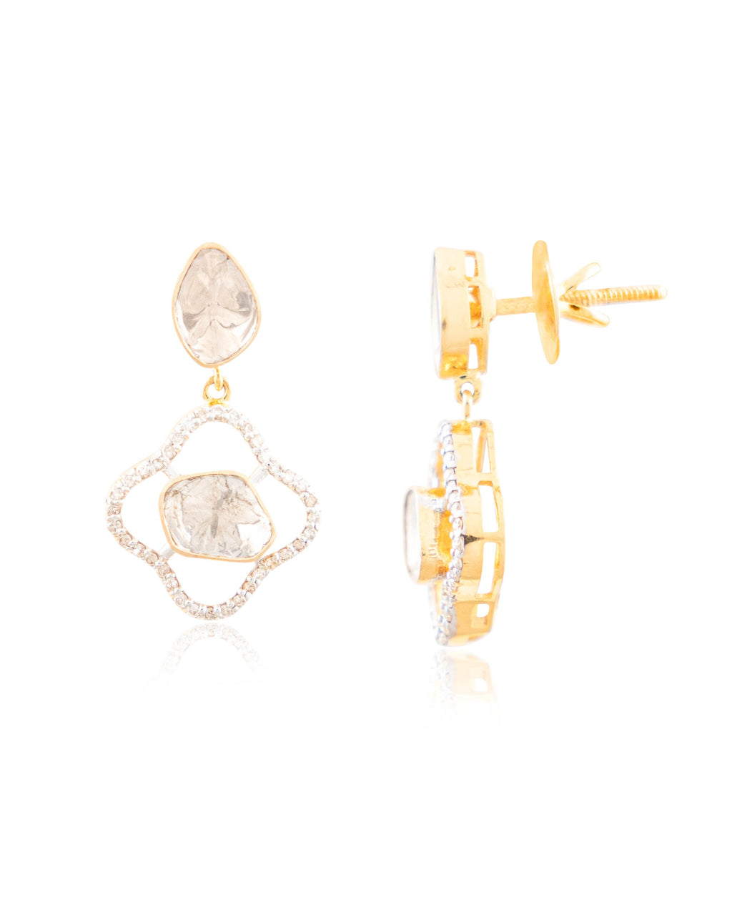 Alveena Choker And Heena Long Earrings Polki And Diamond Set