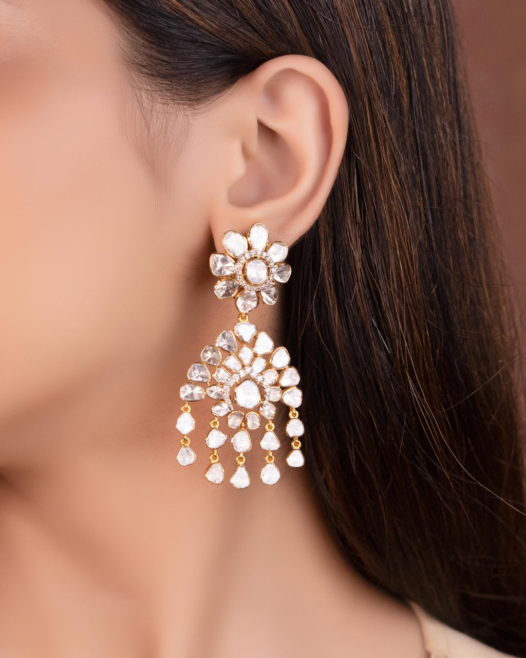 Goenka Choker And Nia Long Earrings Polki And Diamond Set