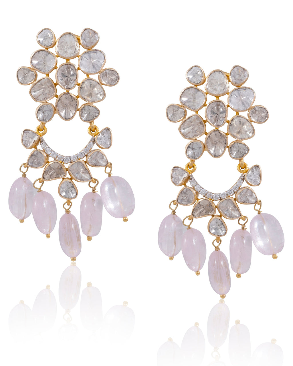 Jasanta Polki And Diamod Long Earrings