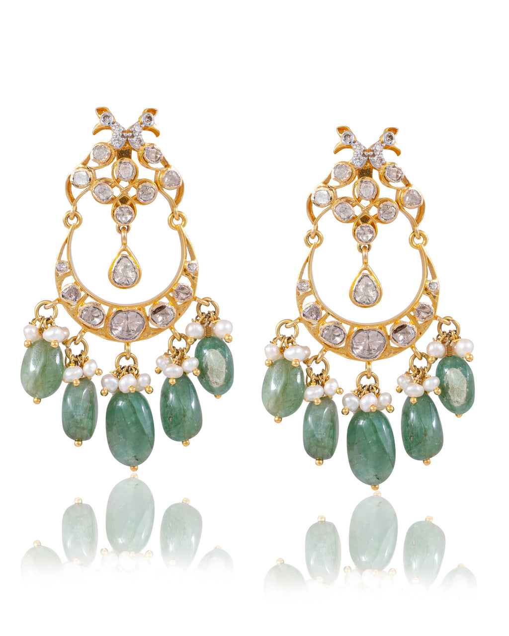 Deepsha Polki And Diamond Chandbalis