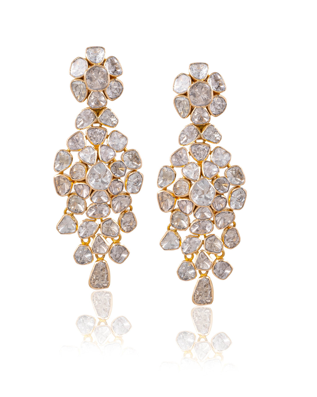 Saloni Necklace And Alvina Long Earrings Polki Set