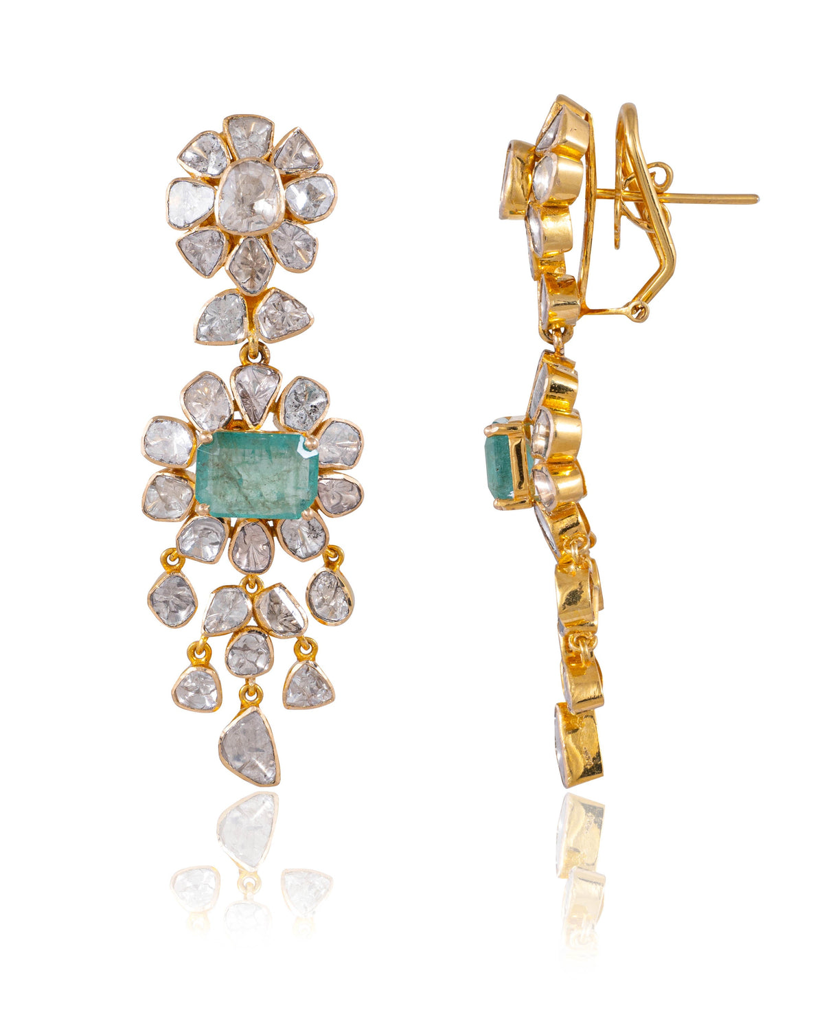 Muskaan Necklace And Zaveriya Long Earrings Polki Set