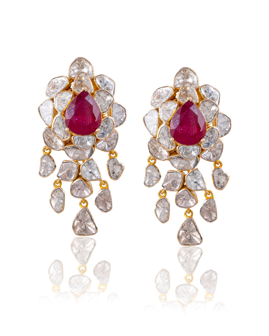 Freya Necklace And Diksha Long Earrings Polki Set