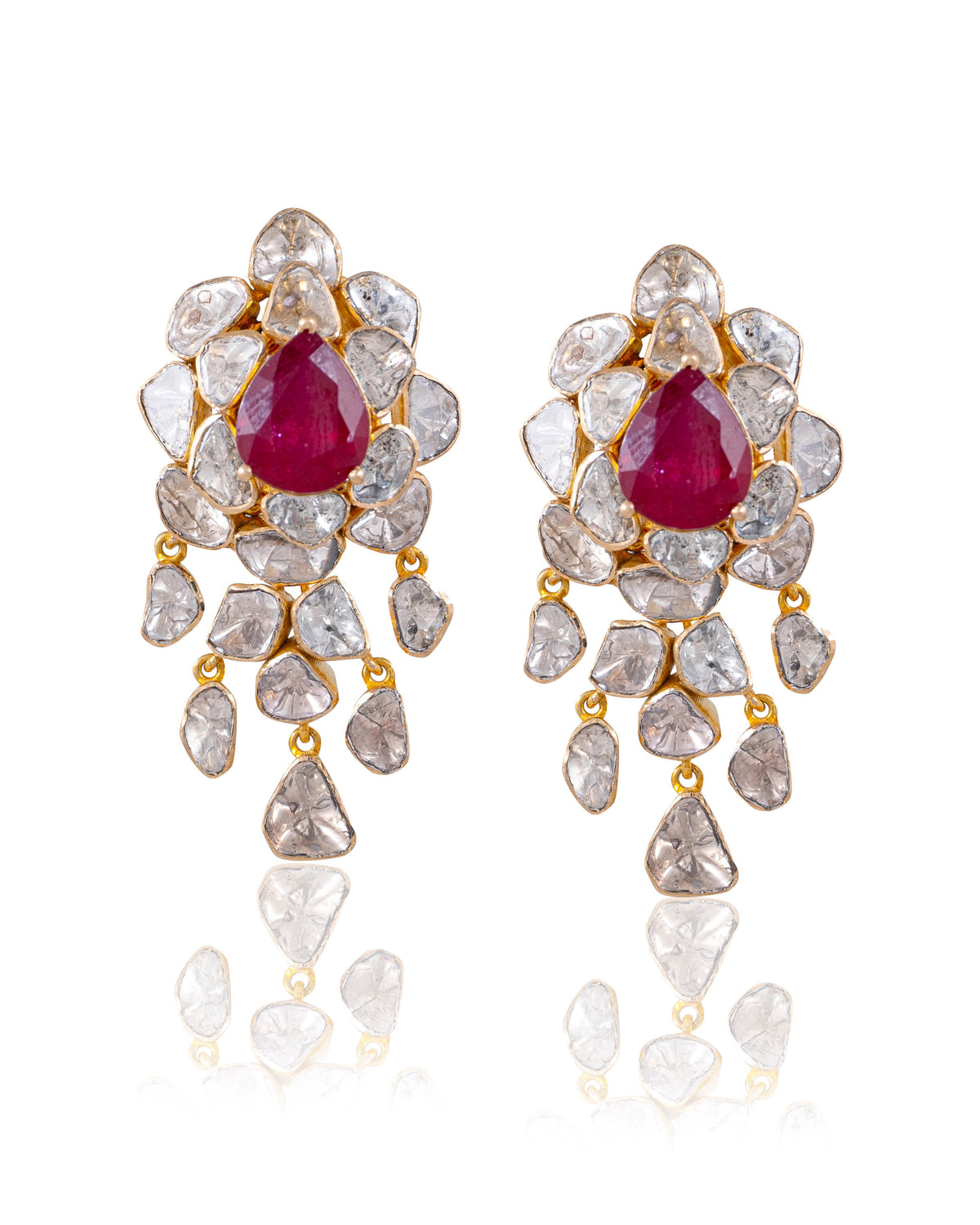 Freya Necklace And Diksha Long Earrings Polki Set