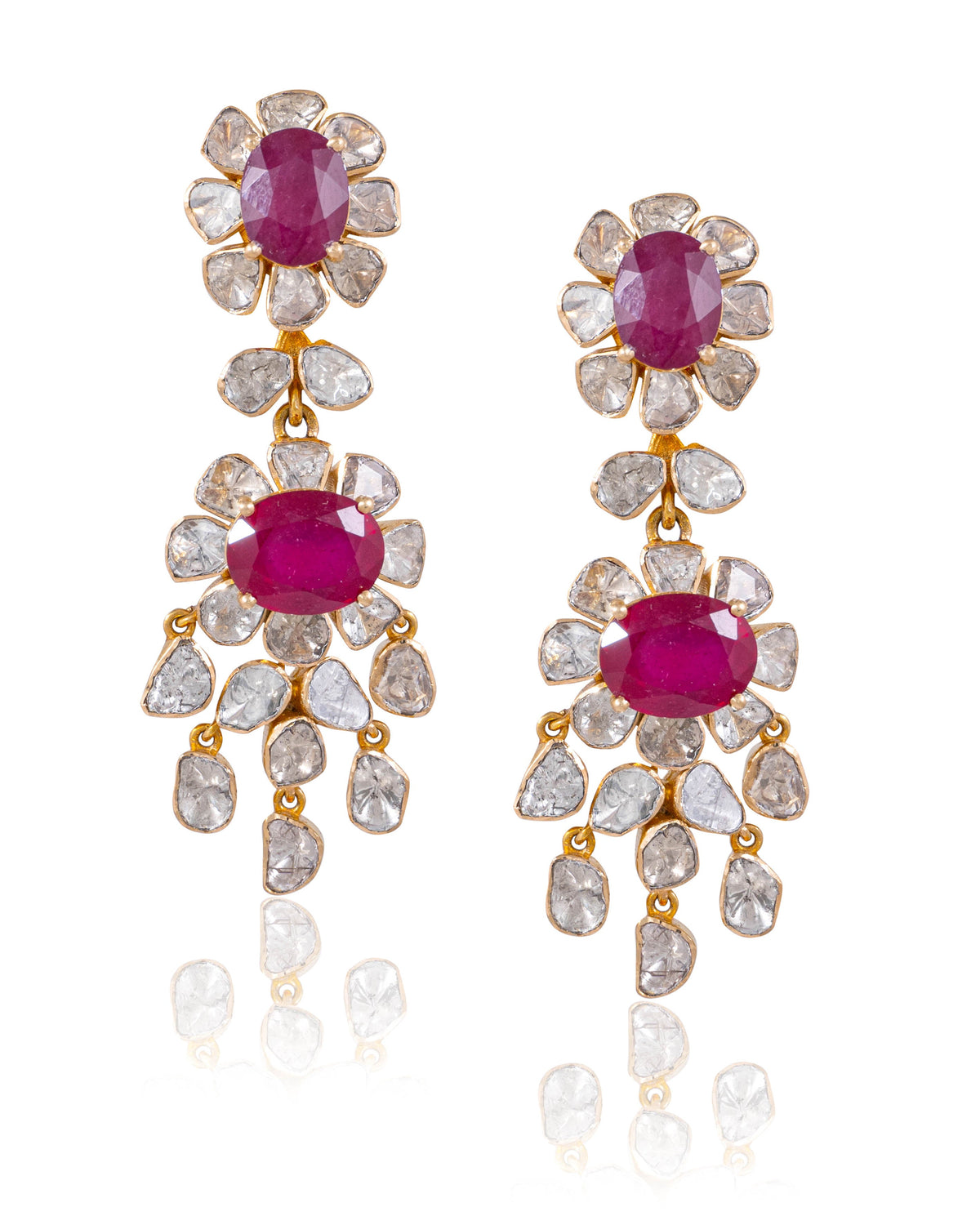 Druti Necklace And Aashika Long Earrings Polki Set