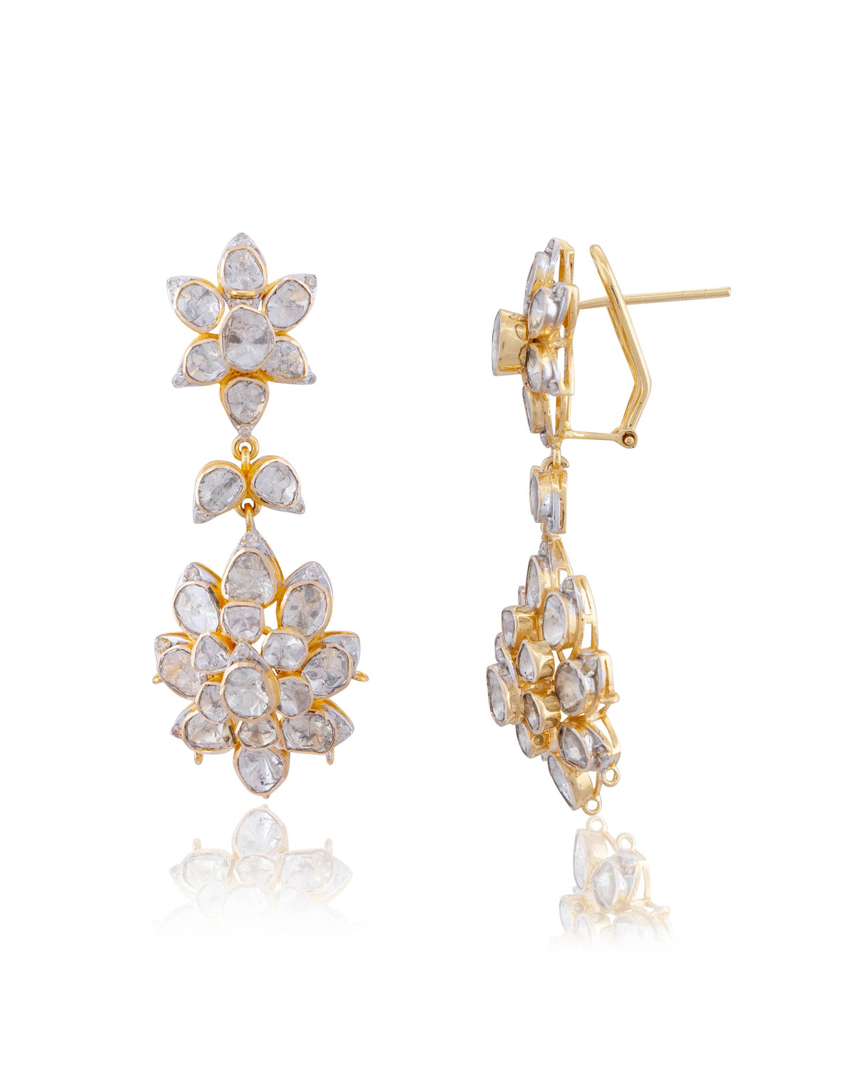 Jenna Polki And Diamond Long Earrings