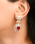 Trisha Polki And Diamond Long Earrings