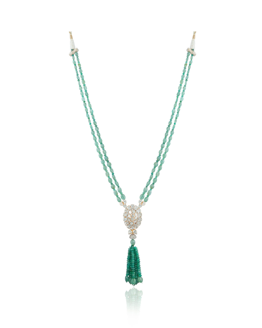 Sima Polki And Diamond Bead Pendant