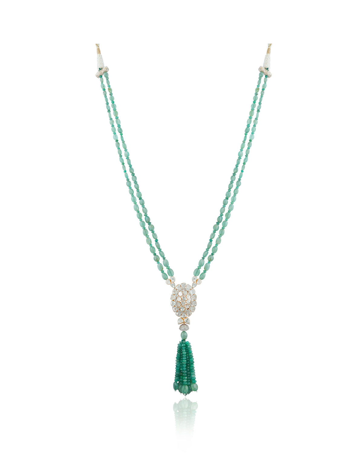 Sima Polki And Diamond Bead Pendant