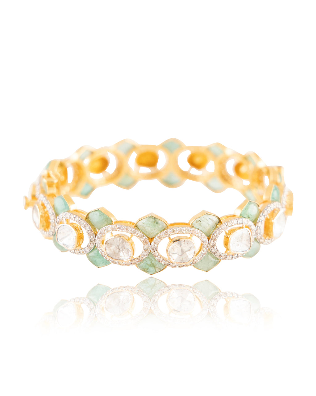 Neehaar Polki And Diamond Bangle