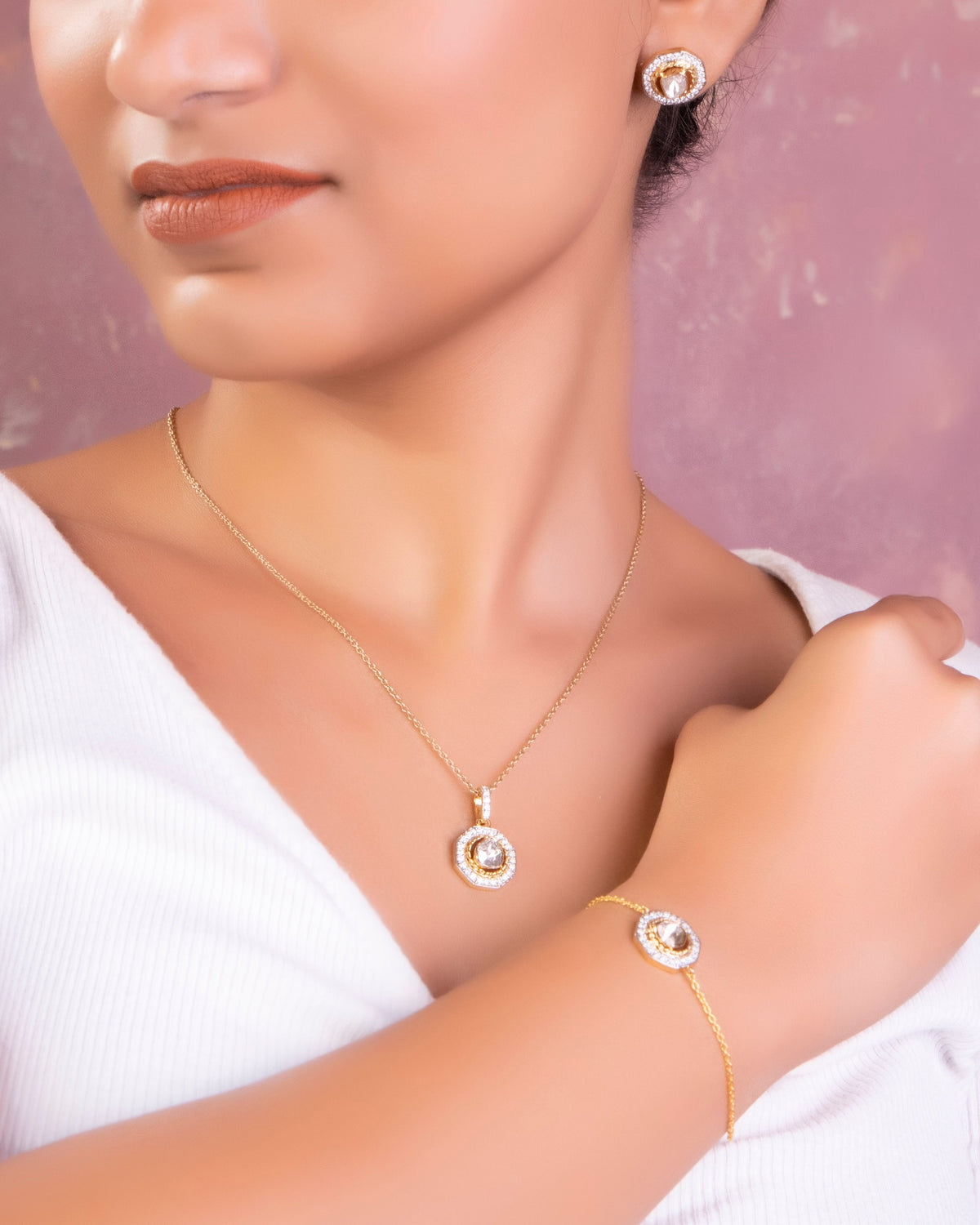 Martha Polki And Diamond Loose Bracelet