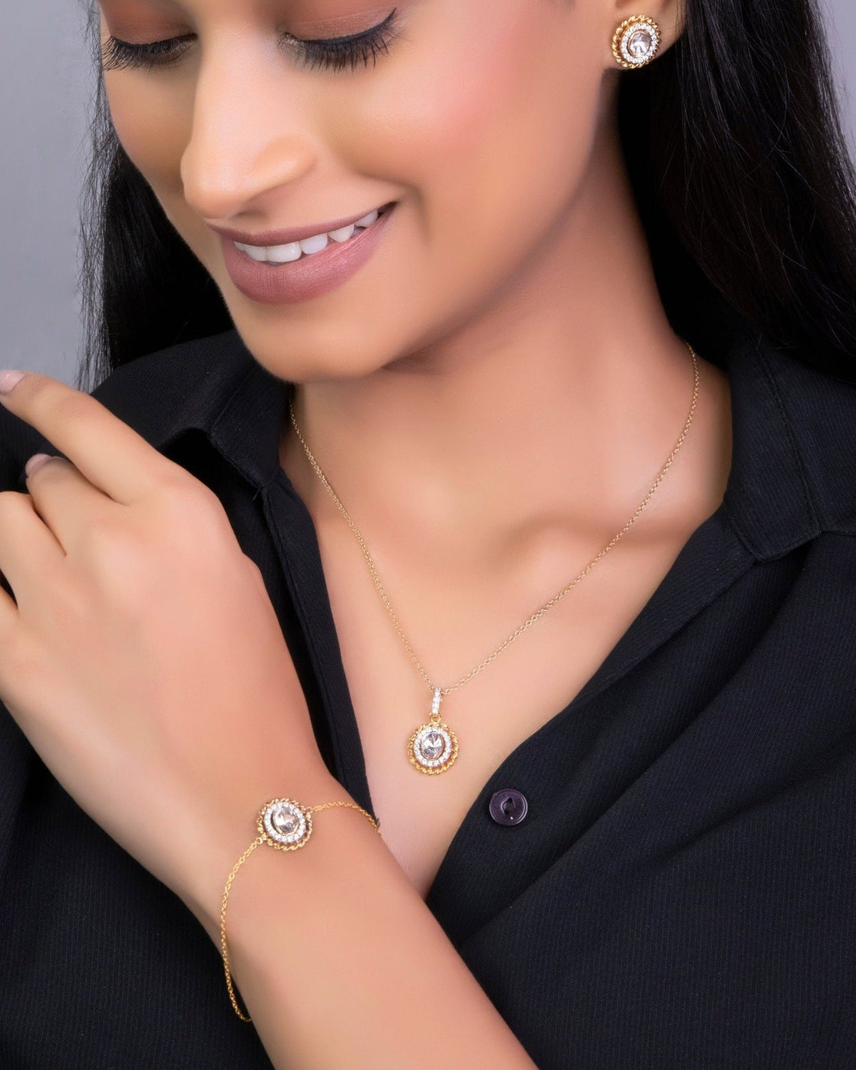 Kristi Polki And Diamond Loose Bracelet