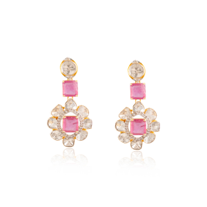 Nayra Polki And Diamond Long Earrings