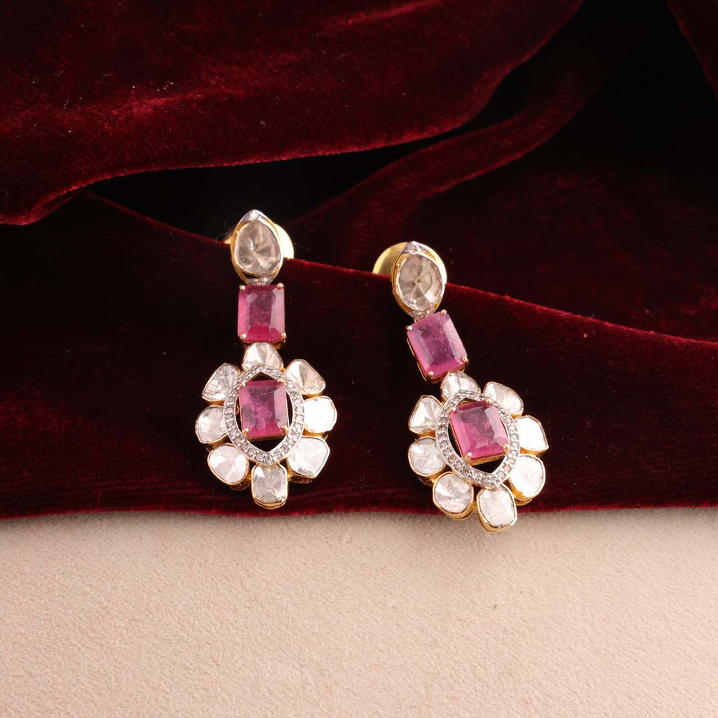 Nayra Polki And Diamond Long Earrings