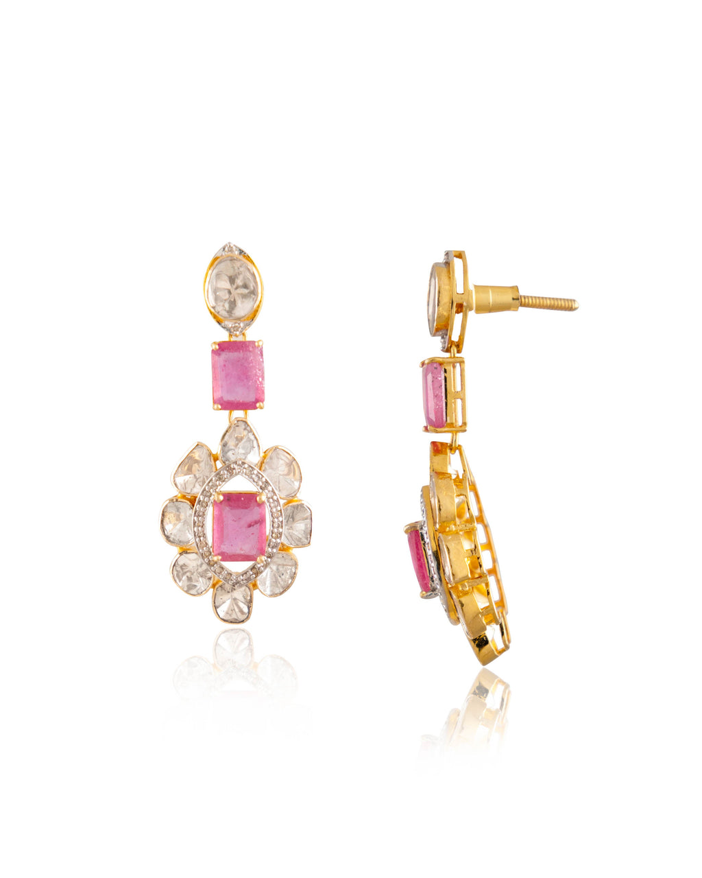 Nayra Polki And Diamond Long Earrings