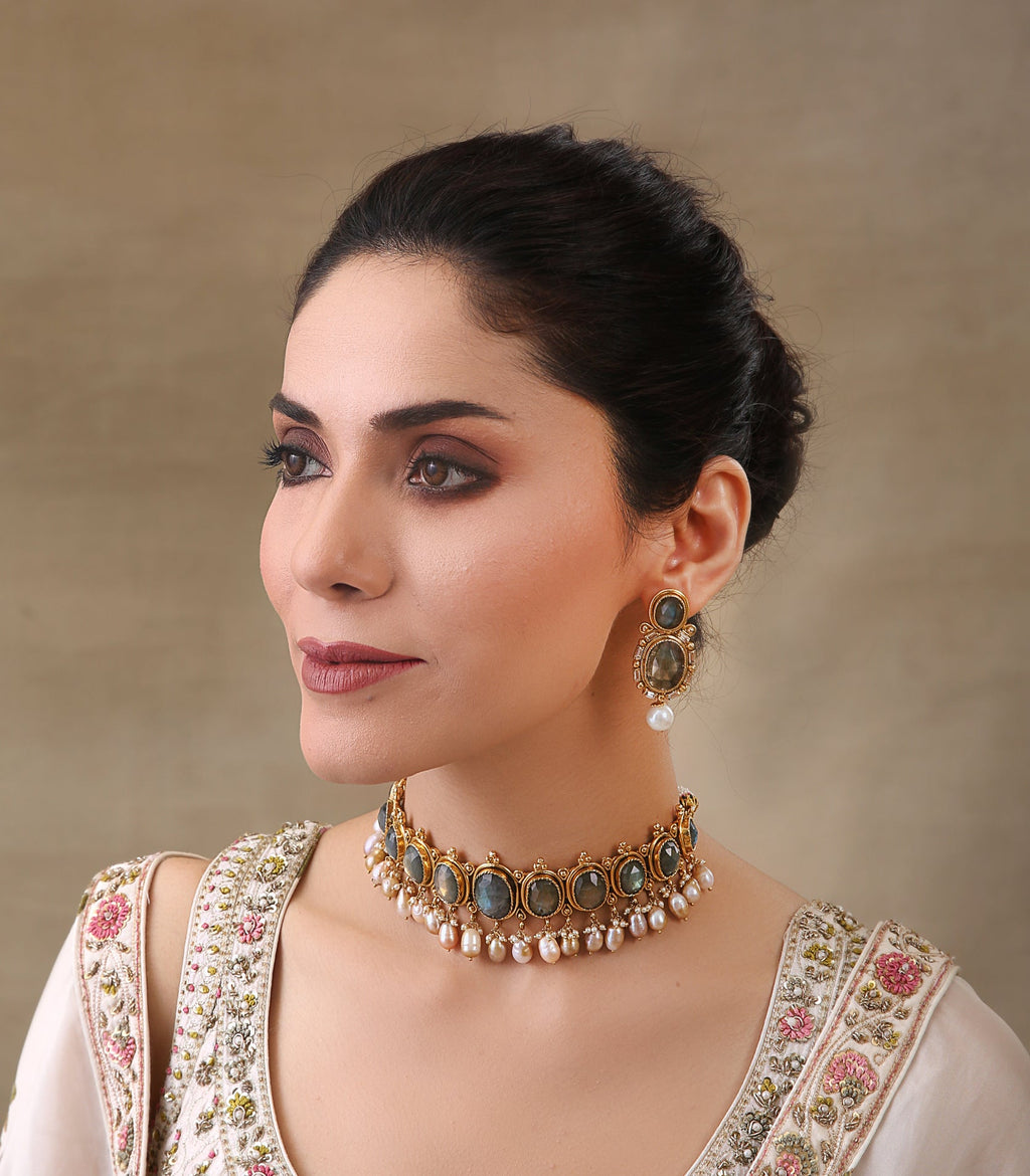 AASHNA LABRADORITE CHOKER SET