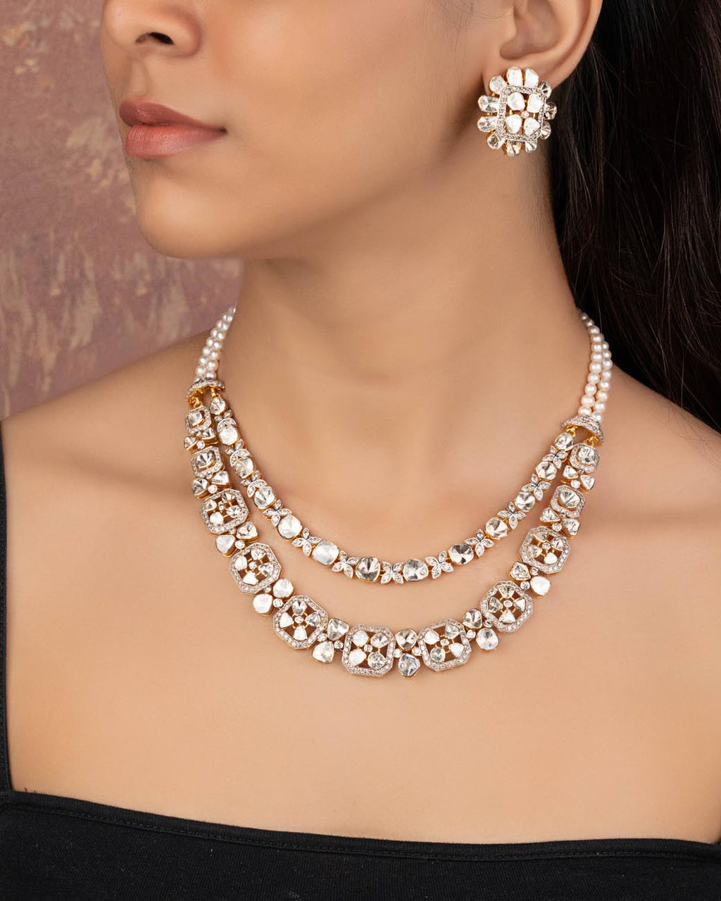 Sunidhi Polki And Diamond Necklace