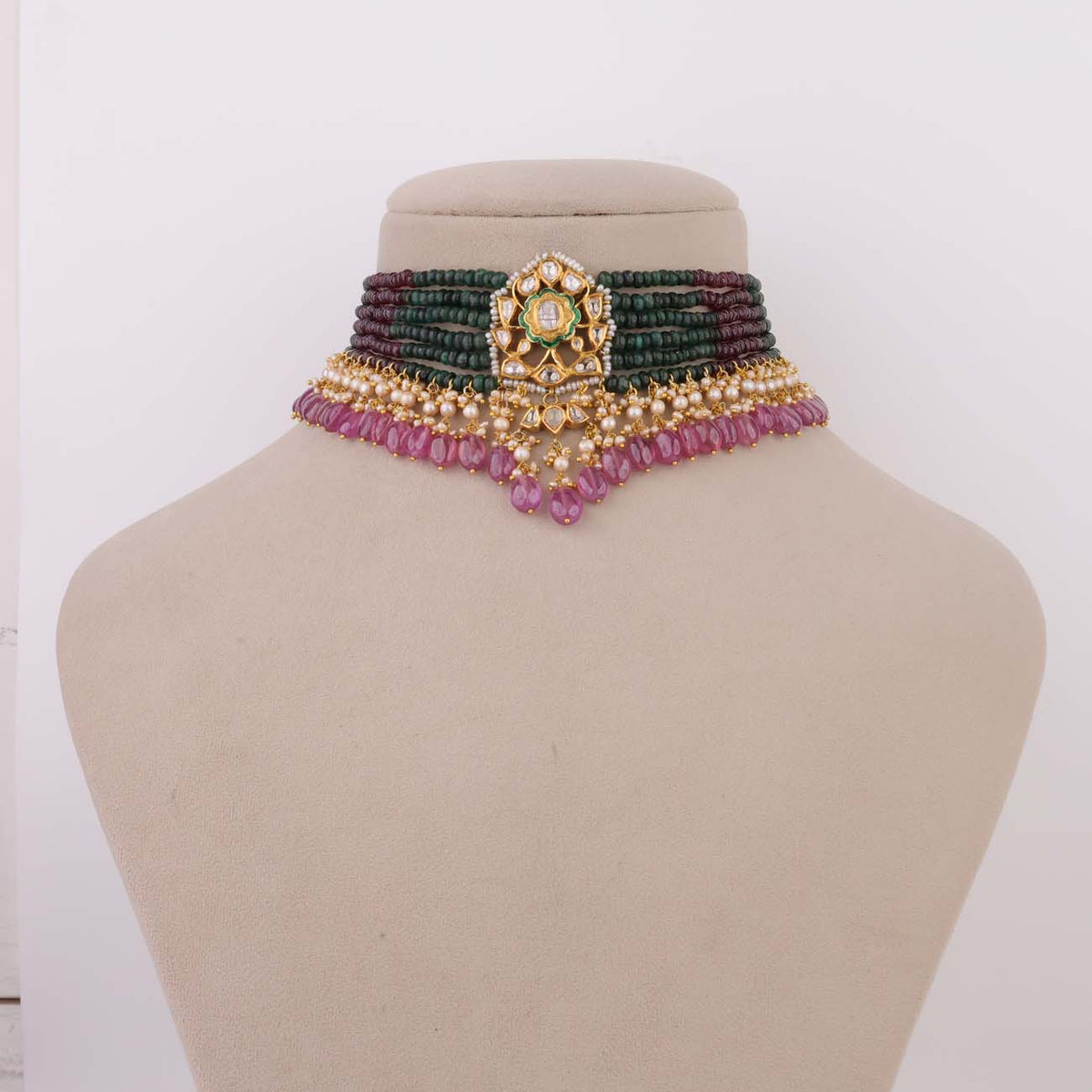 Misri Polki Bead Choker