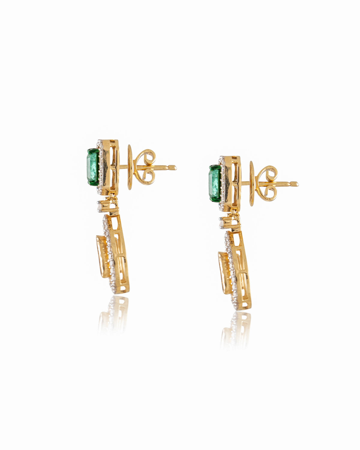 Aziya Polki And Diamond Long Earrings