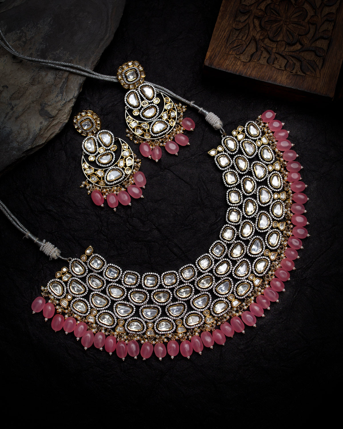 Arshia Pink Polki Necklace