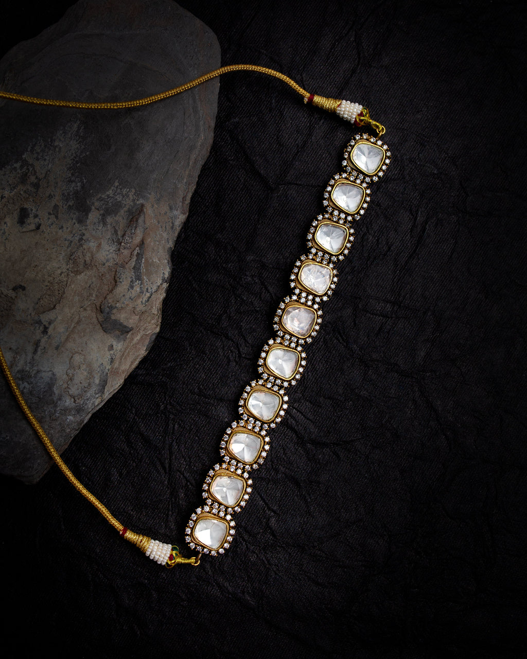 Zoha Moissanite Polki Necklace Set