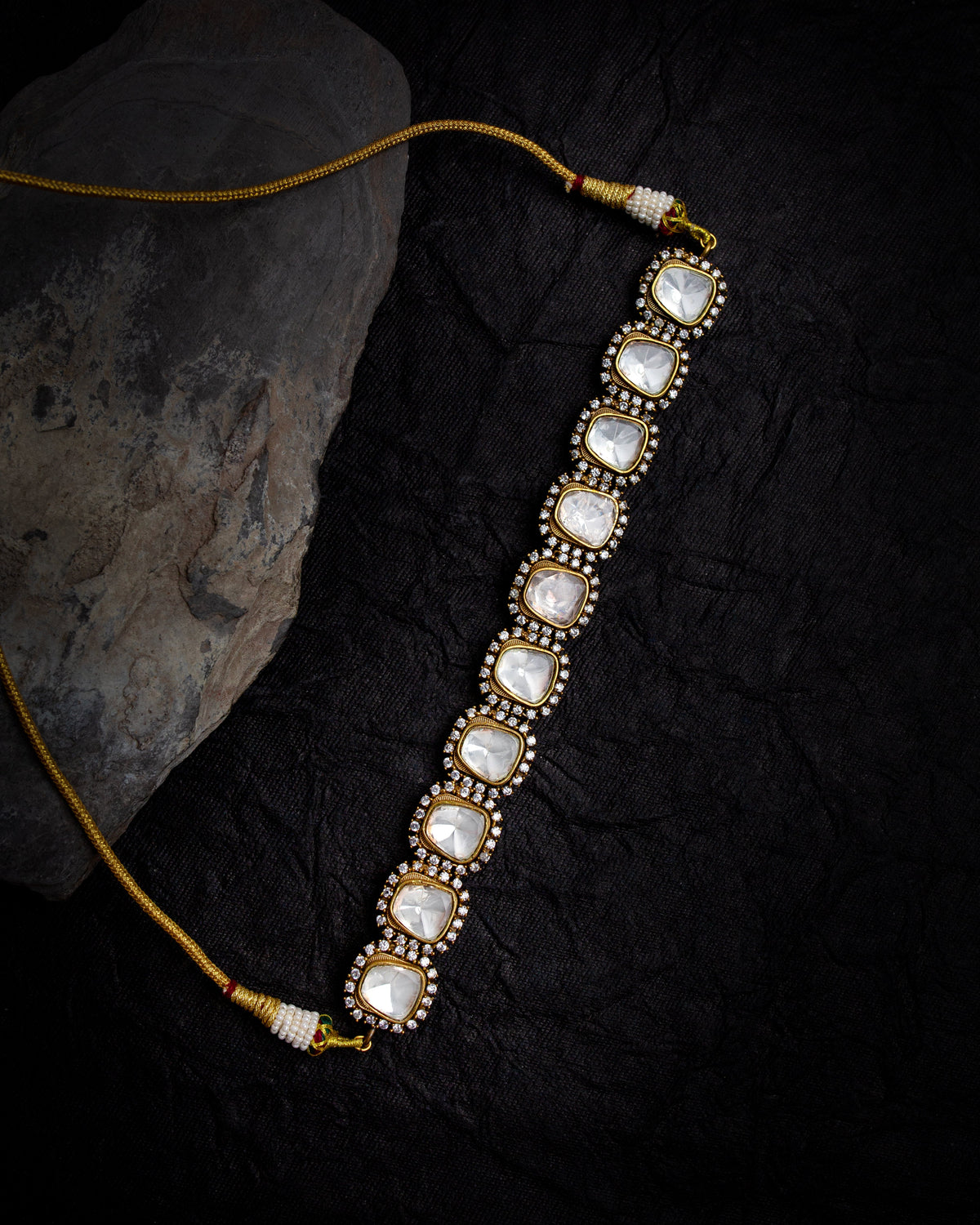 Zoha Moissanite Polki Necklace Set