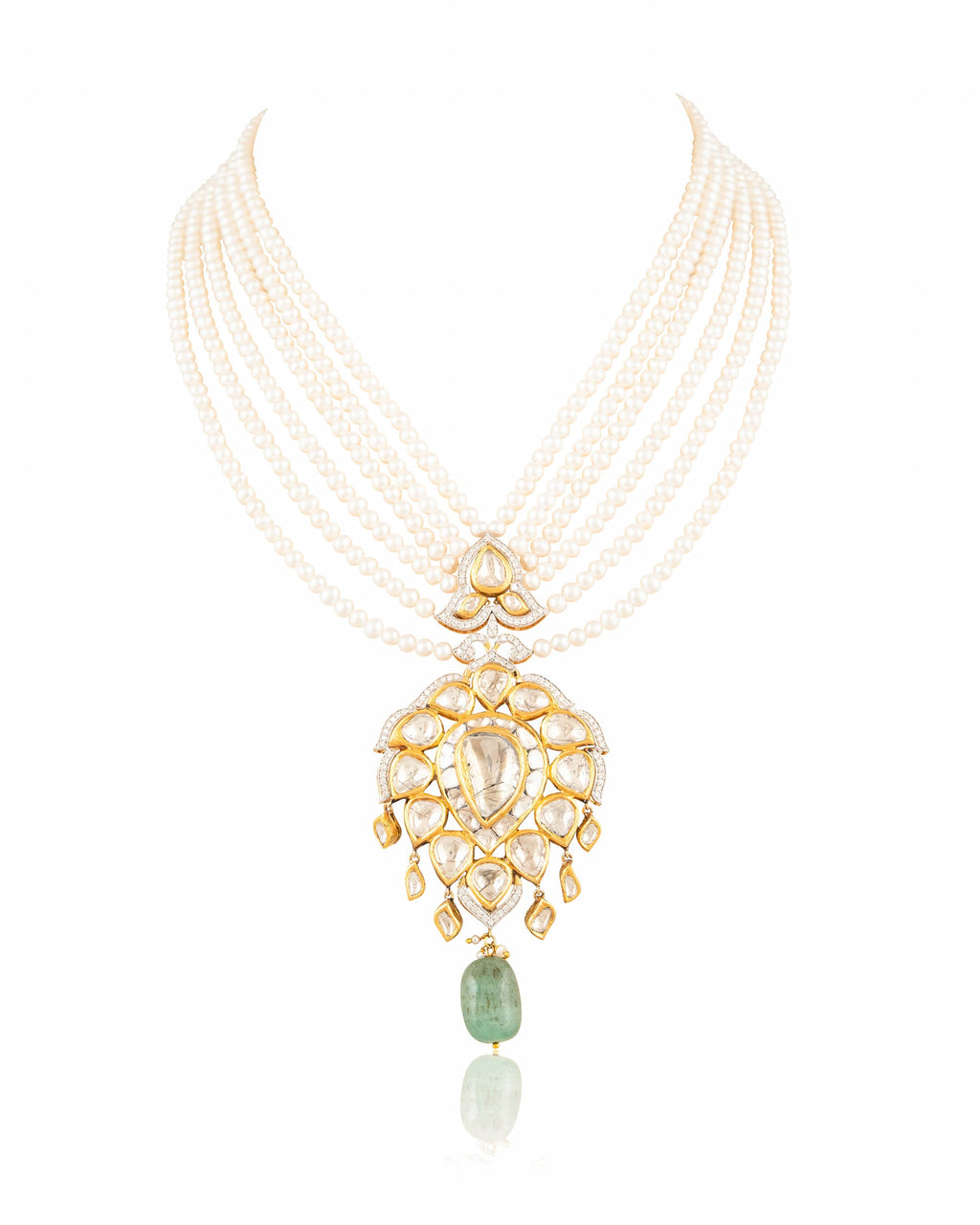 Ansira Polki And Diamond Bead Pendant