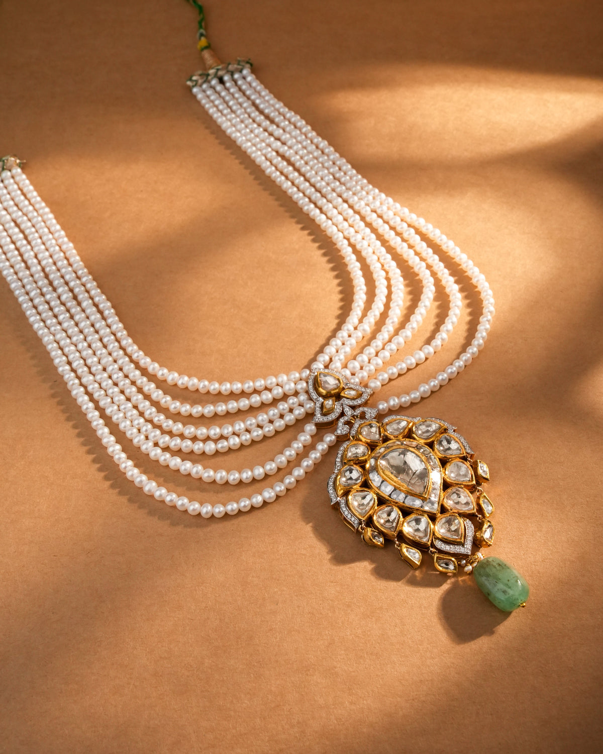 Ansira Polki And Diamond Bead Pendant