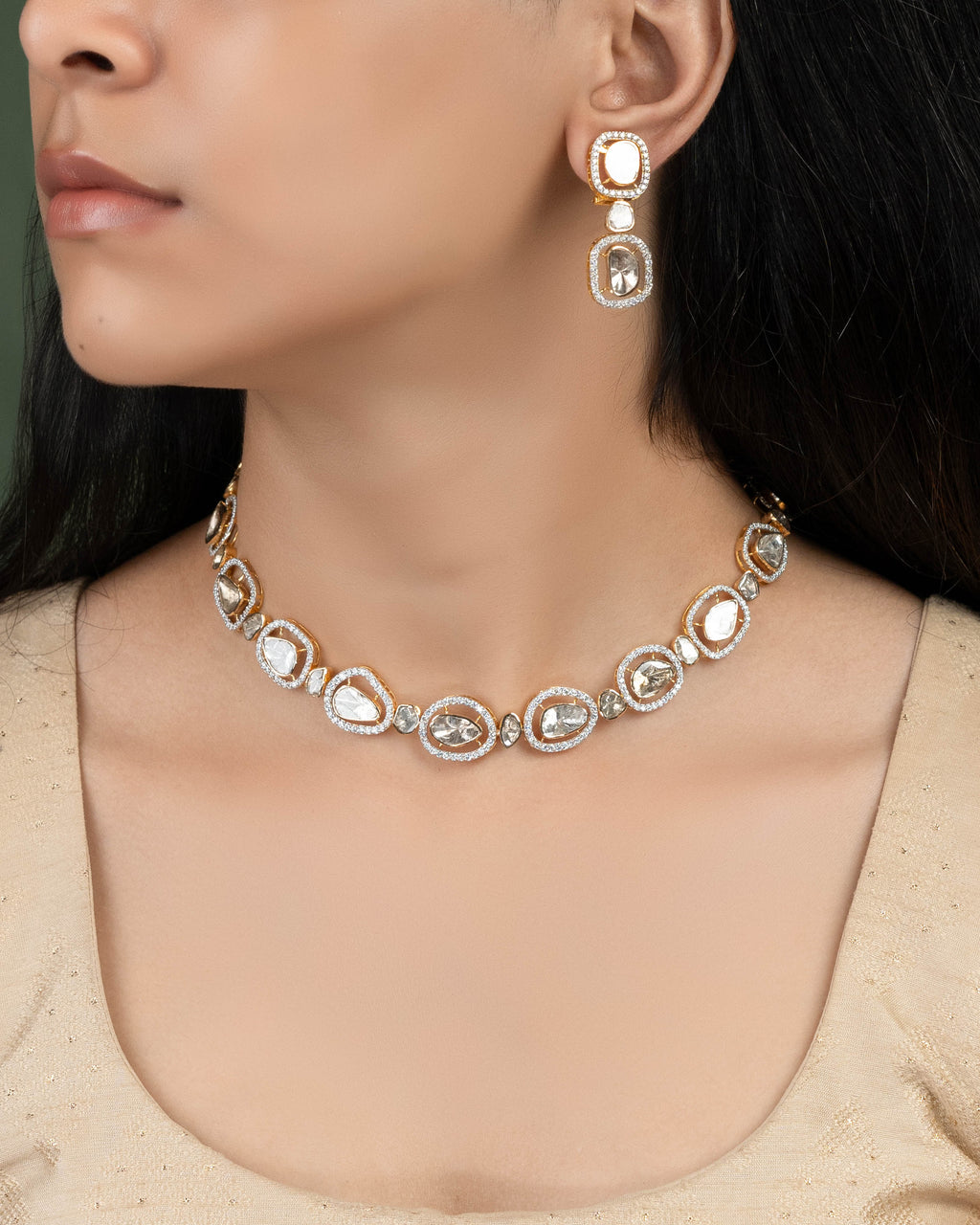 Sakina Polki And Diamond Necklace