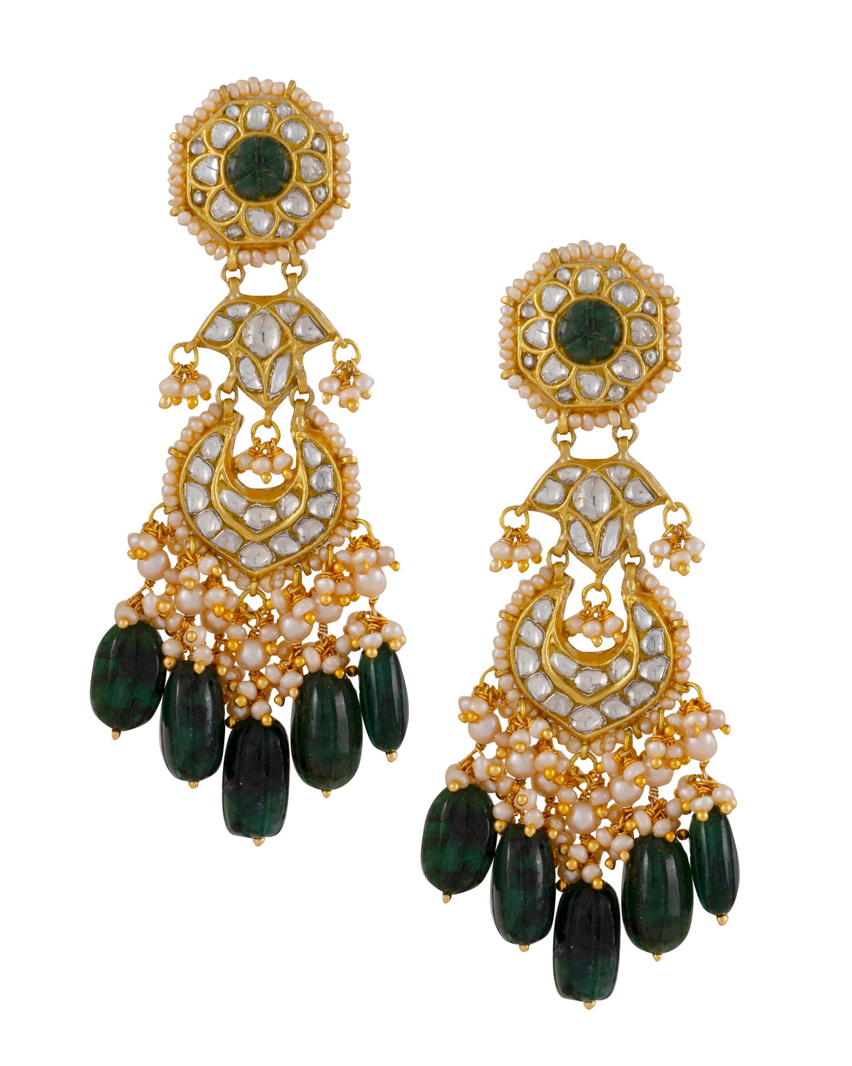 Piyu Necklace and Raafi Chandbalis Polki Set