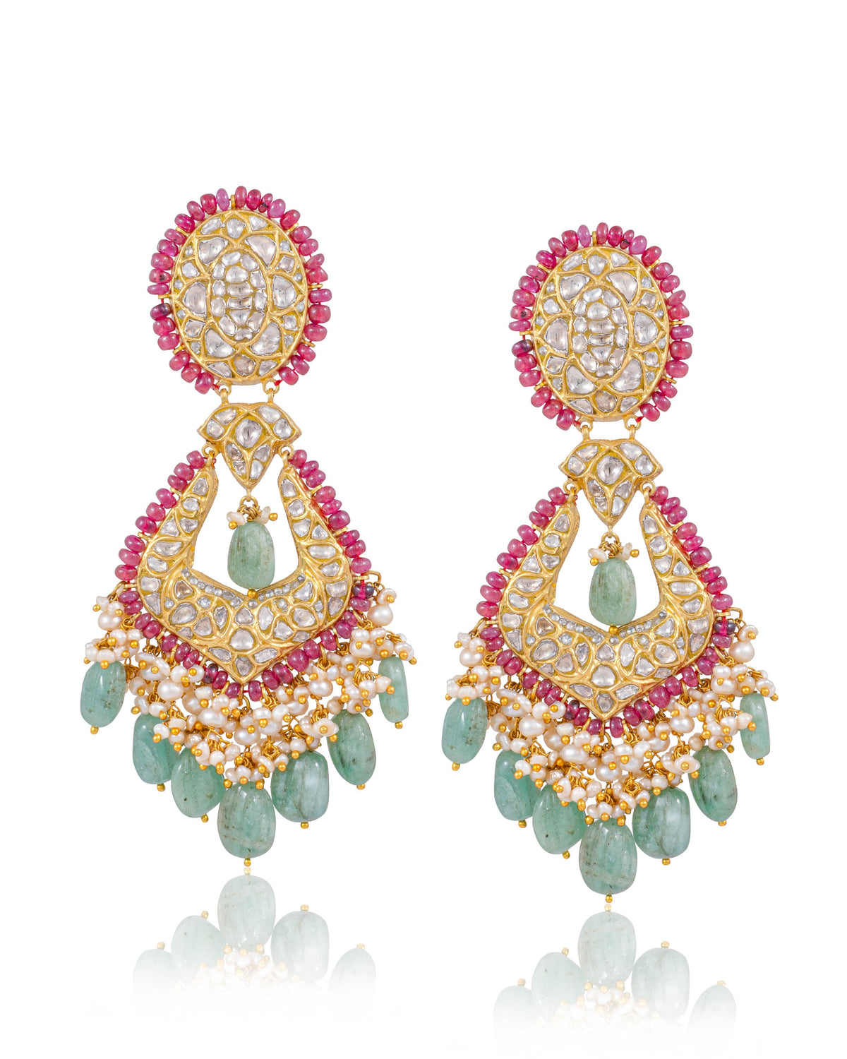 Niyati Necklace And Tejal Chandbalis Polki Set