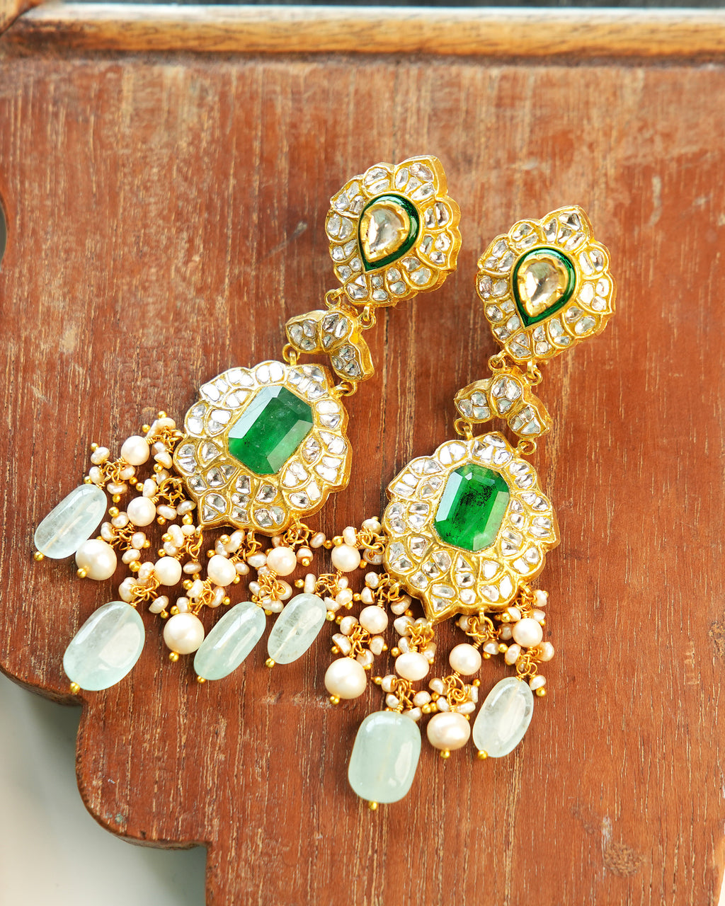 Kirstin Polki Long Earrings