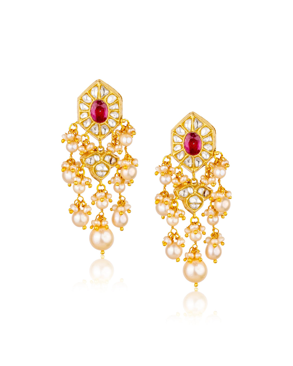 Triya Choker And Ojasvi Long Earrings Polki Set