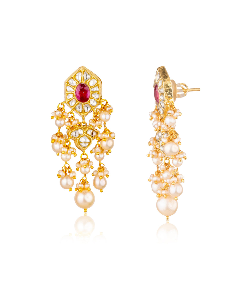 Triya Choker And Ojasvi Long Earrings Polki Set