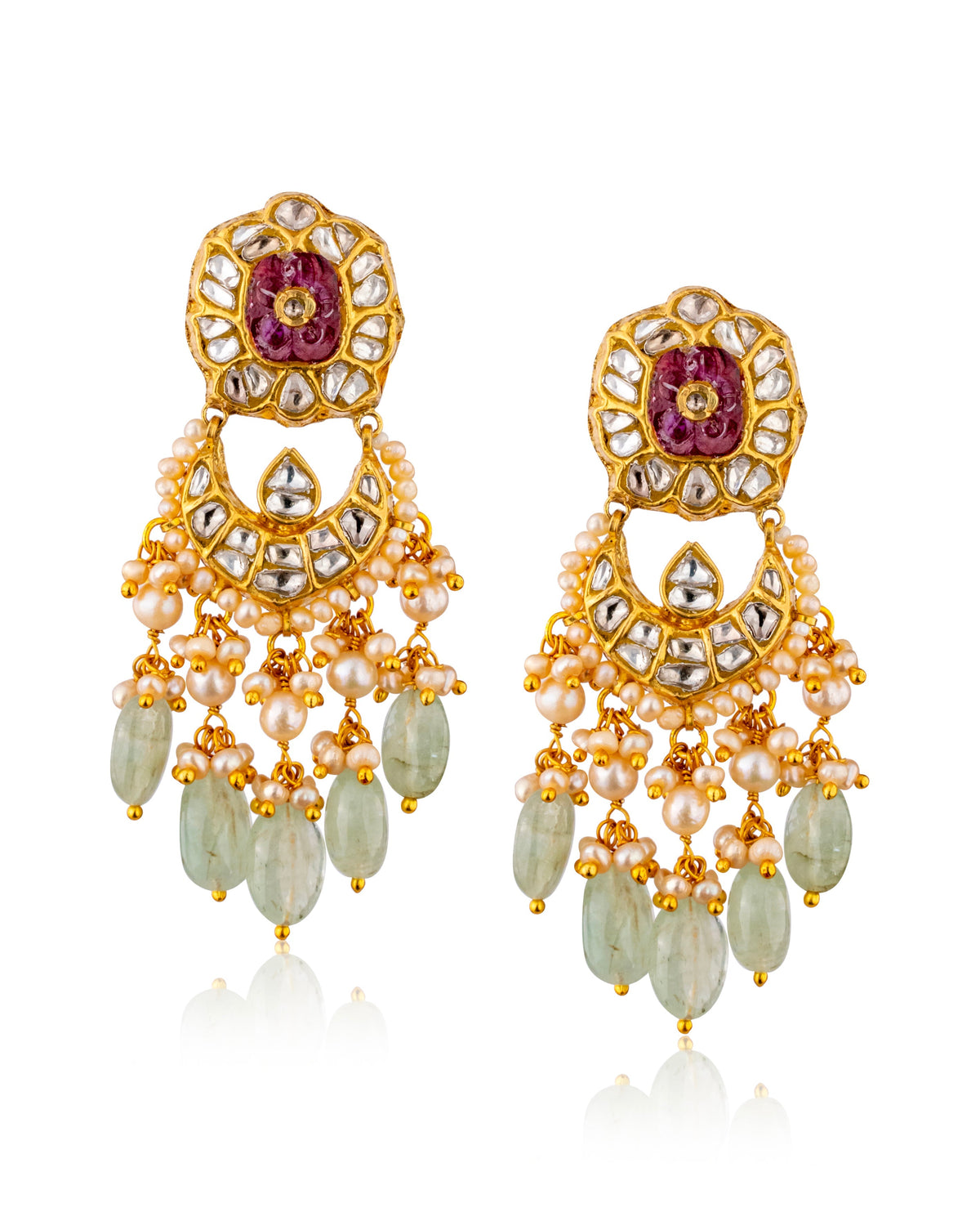 Prithi Choker And Rishima Chandbalis Polki Set