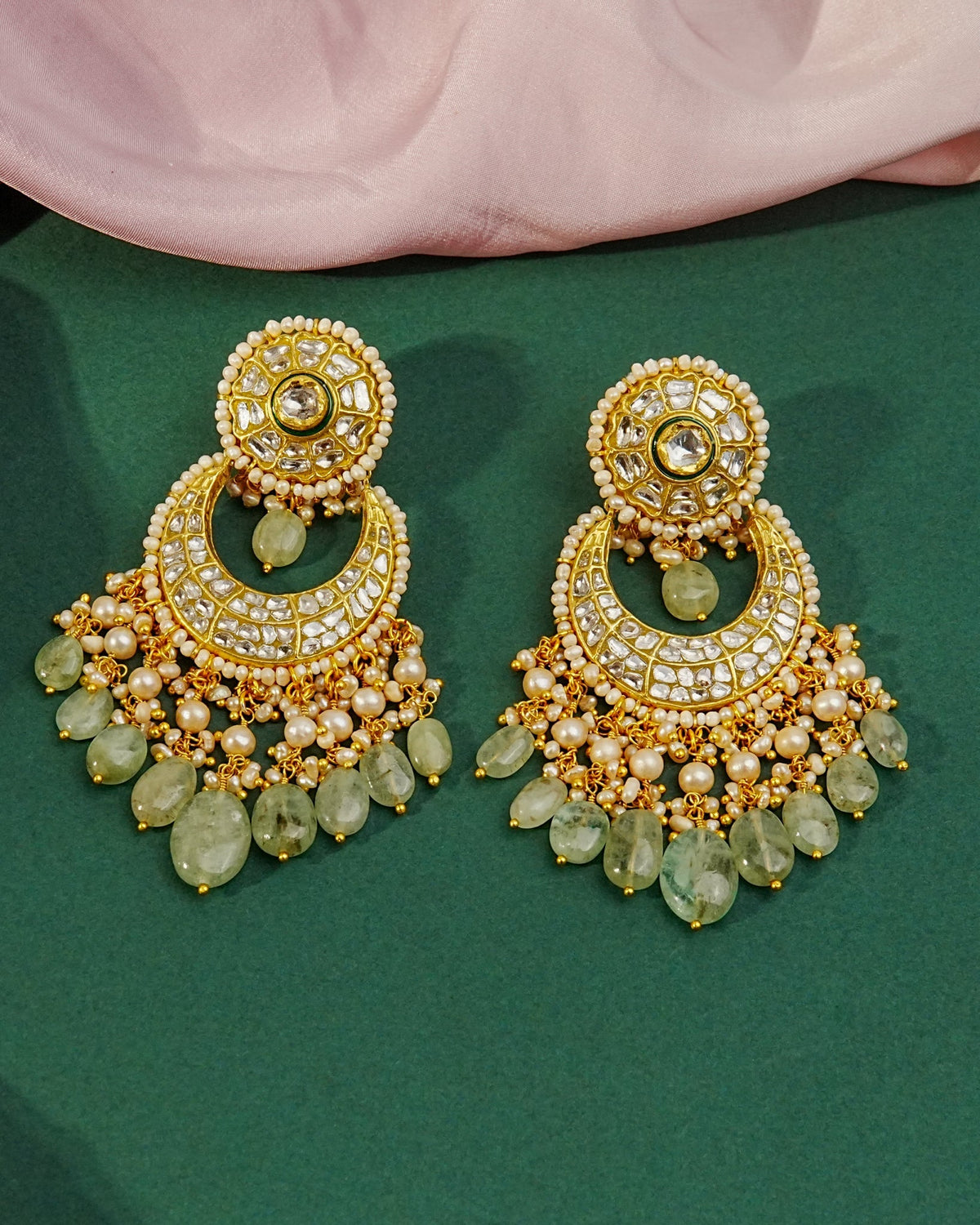 Kate Necklace And Sienna Chandbalis Polki Set