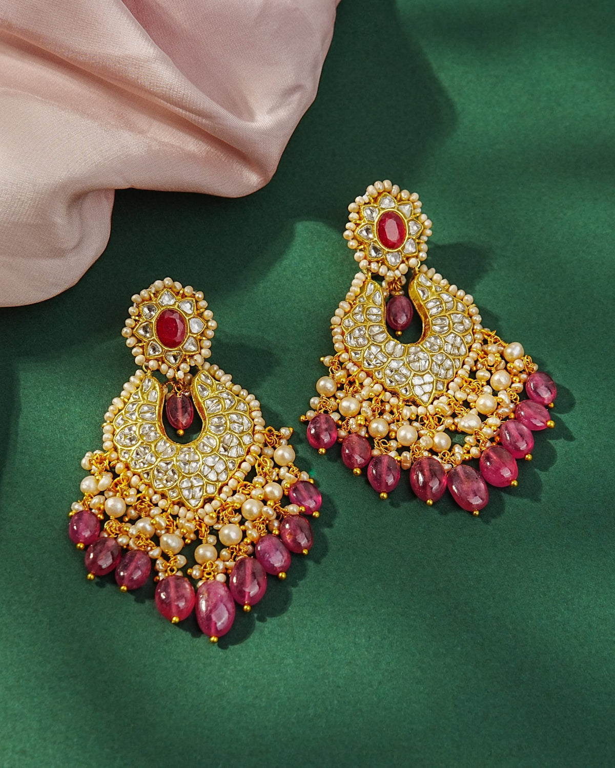 Mia Necklace And Chloe Chandbalis Polki Set
