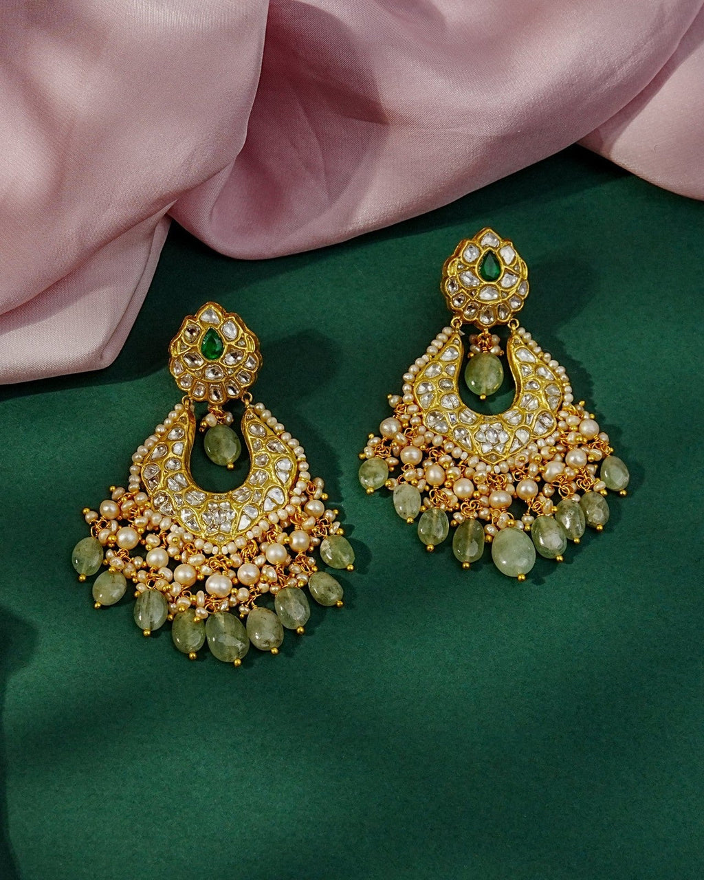 Zea Necklace And Nora Chandbalis Polki Set