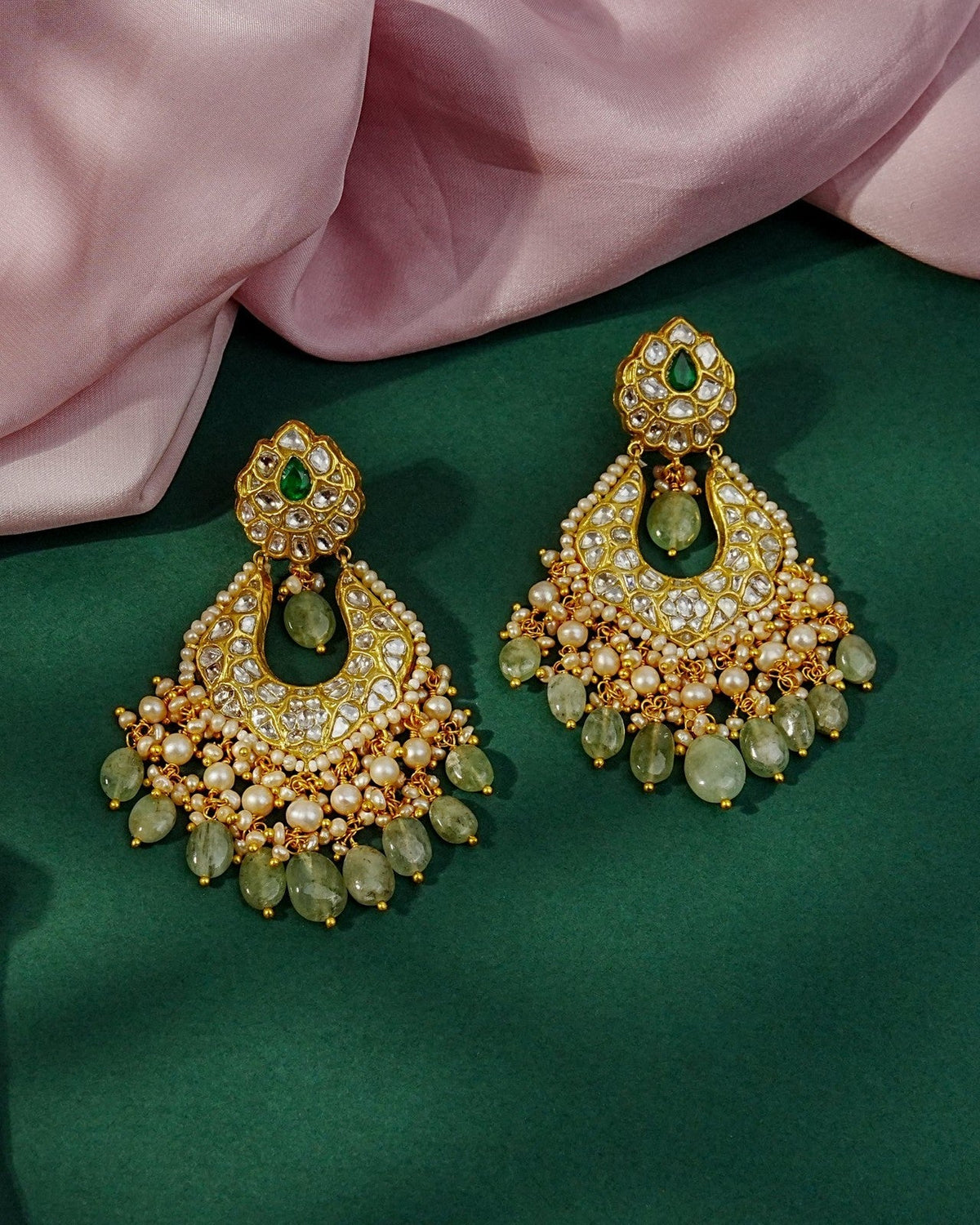 Zea Necklace And Nora Chandbalis Polki Set