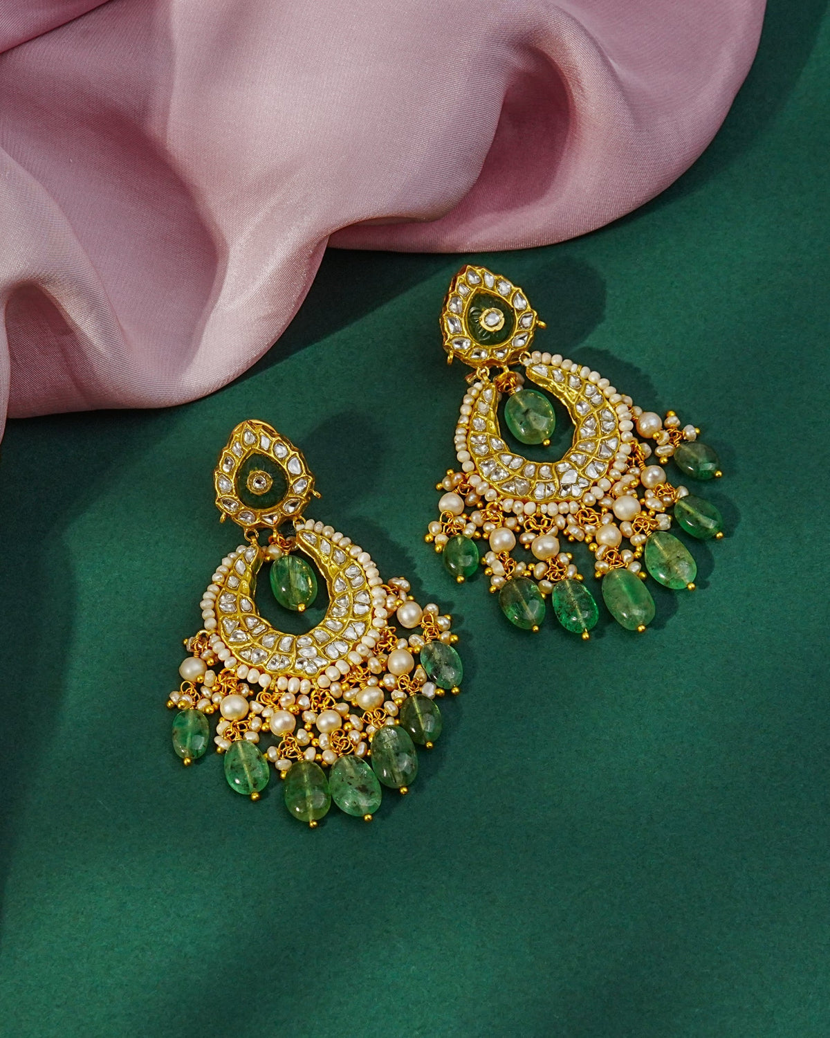 Lea Necklace And Eva Chandbalis Polki Set