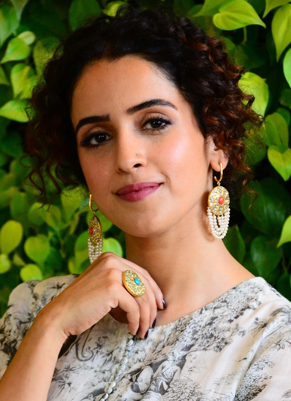 Sanya Malhotra - Raelynn Polki Long Earrings