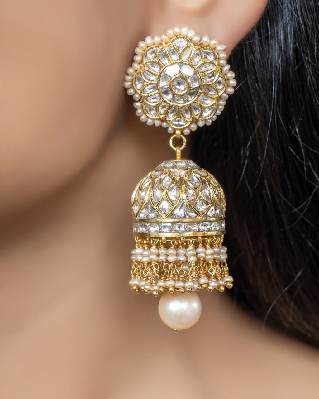 Asiya Polki Jhumkas