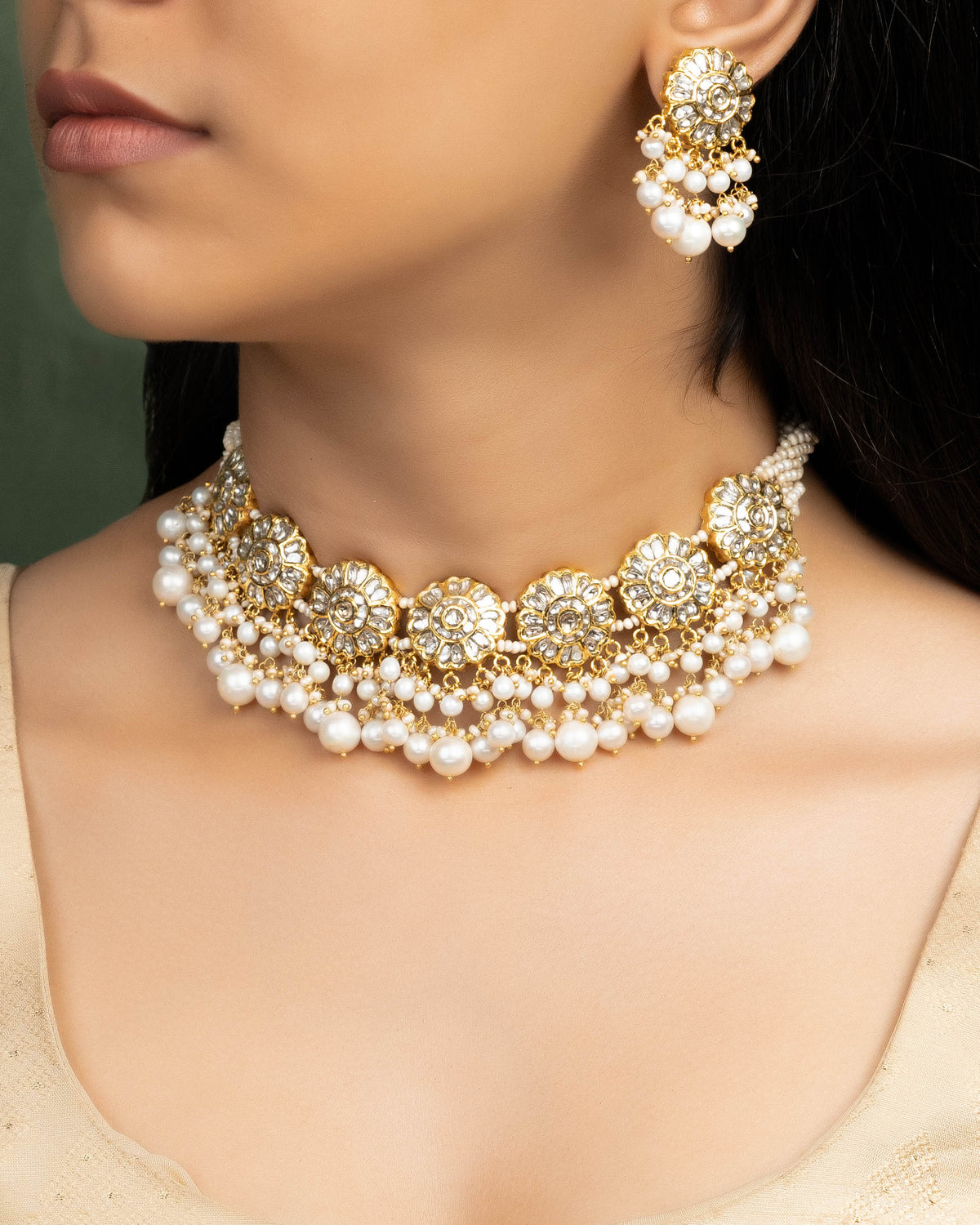Krishika Choker And Shriya Tops Polki Set