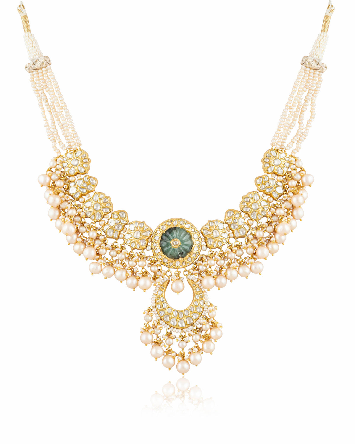 Suhana Necklace And Medha Chandbalis Polki Set
