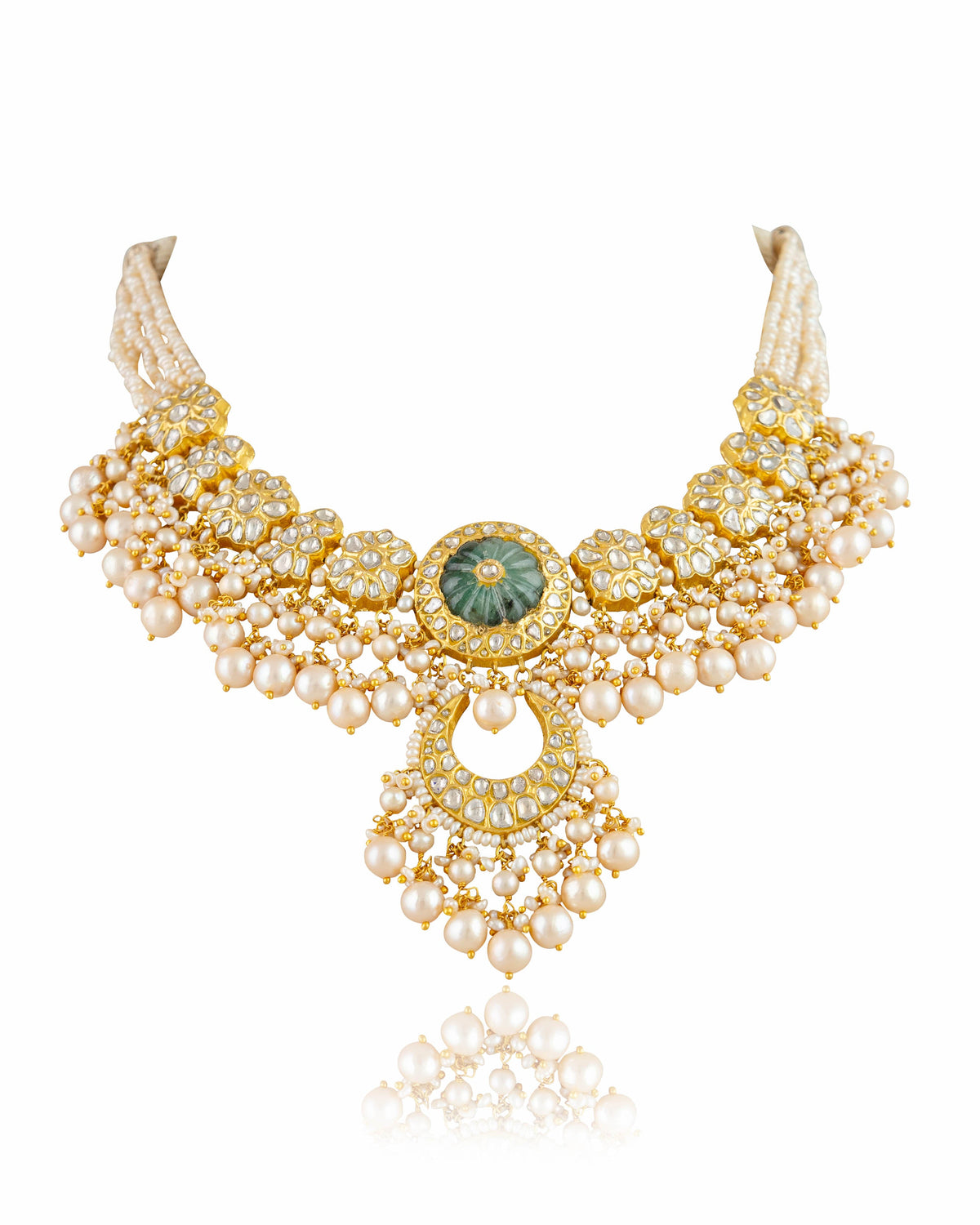 Suhana Necklace And Medha Chandbalis Polki Set