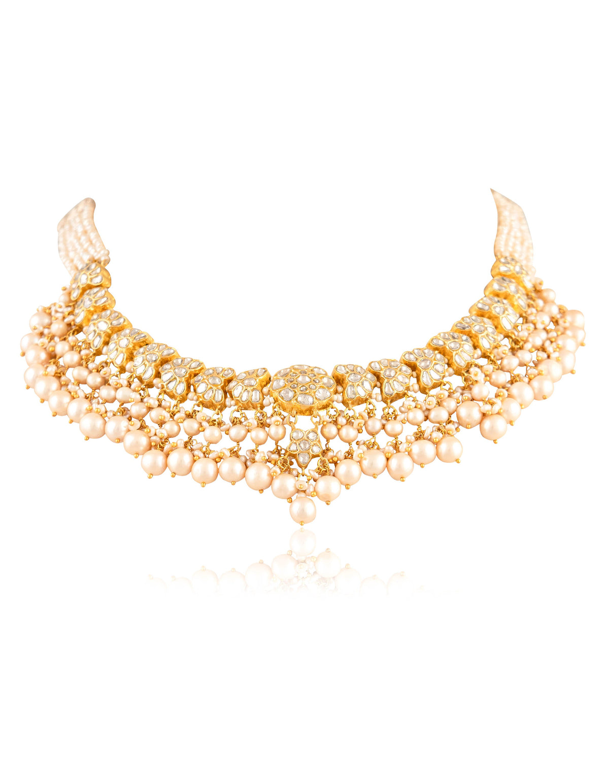 Riyanshi Necklace And Aarzu Tops Polki Set