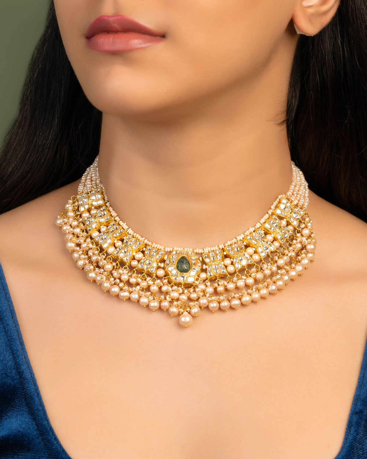 Laiba Necklace And Leena Tops Polki Set