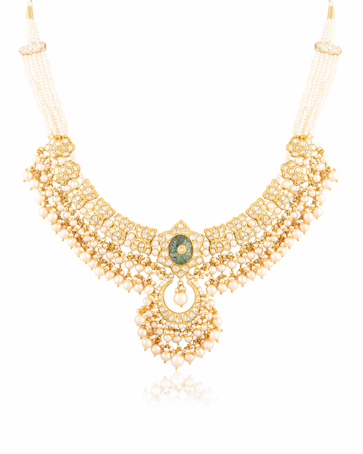 Shukrima Necklace And Tejal Chandbalis Polki Set