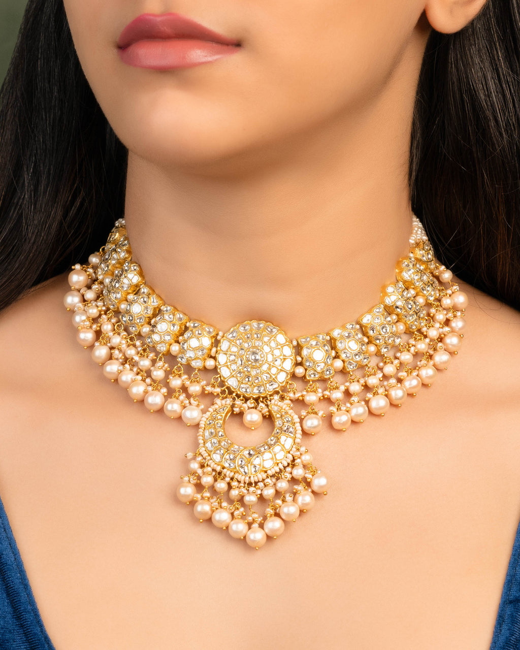 Jyoti Necklace And Amishi Chandbalis Polki Set